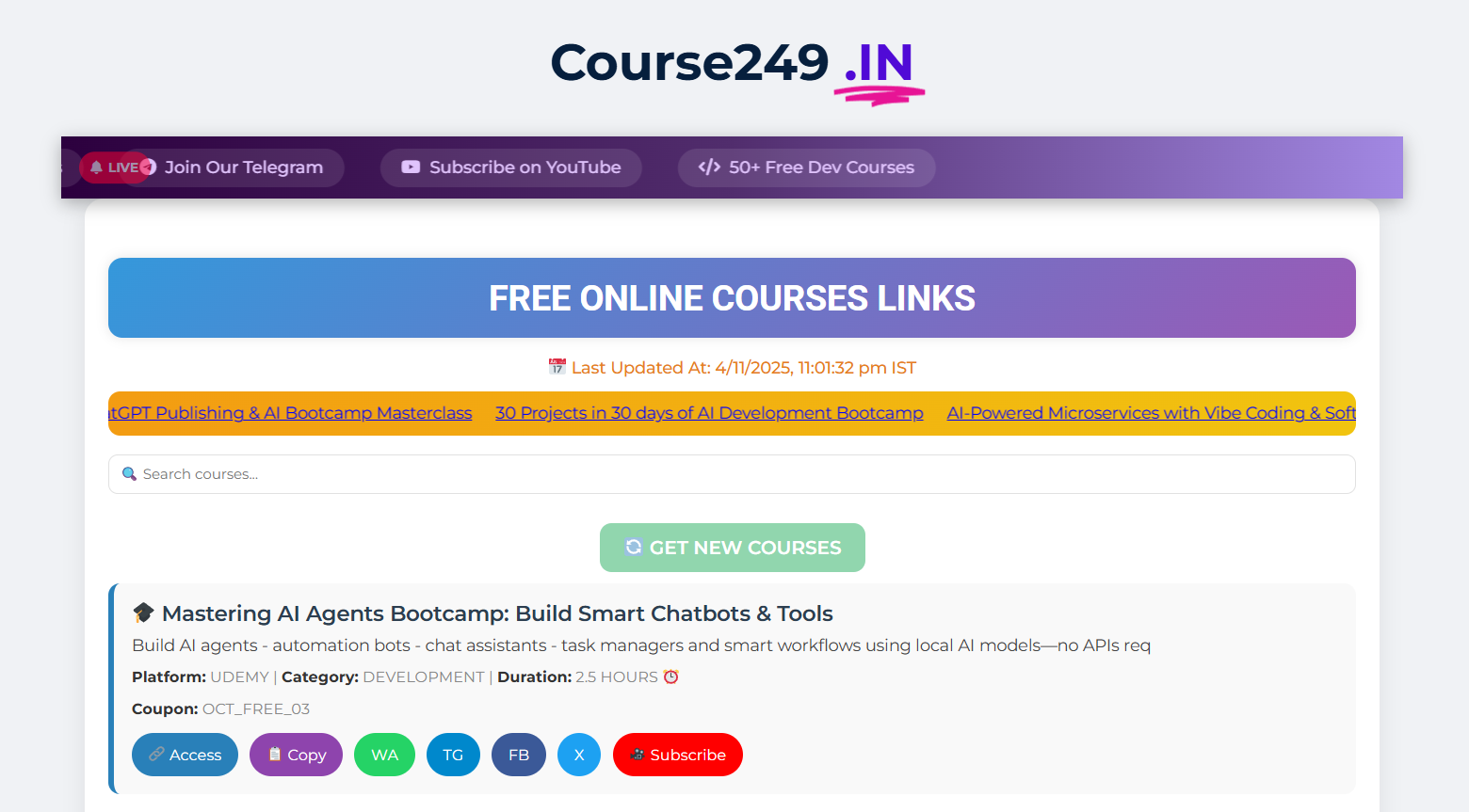 Free Udemy Courses Website ---> Free udemy courses website with certificate
Udemy paid courses for free
Udemy free courses with certificate
Udemy free courses download
Free udemy courses website for students
DISC Udemy
Udemy free courses Mega link
Government free online courses with certificates